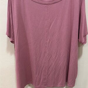 J Jill Wearever Collection Mauve SZ S Wing Sleeve Top Shirt Pink Rose Rayon